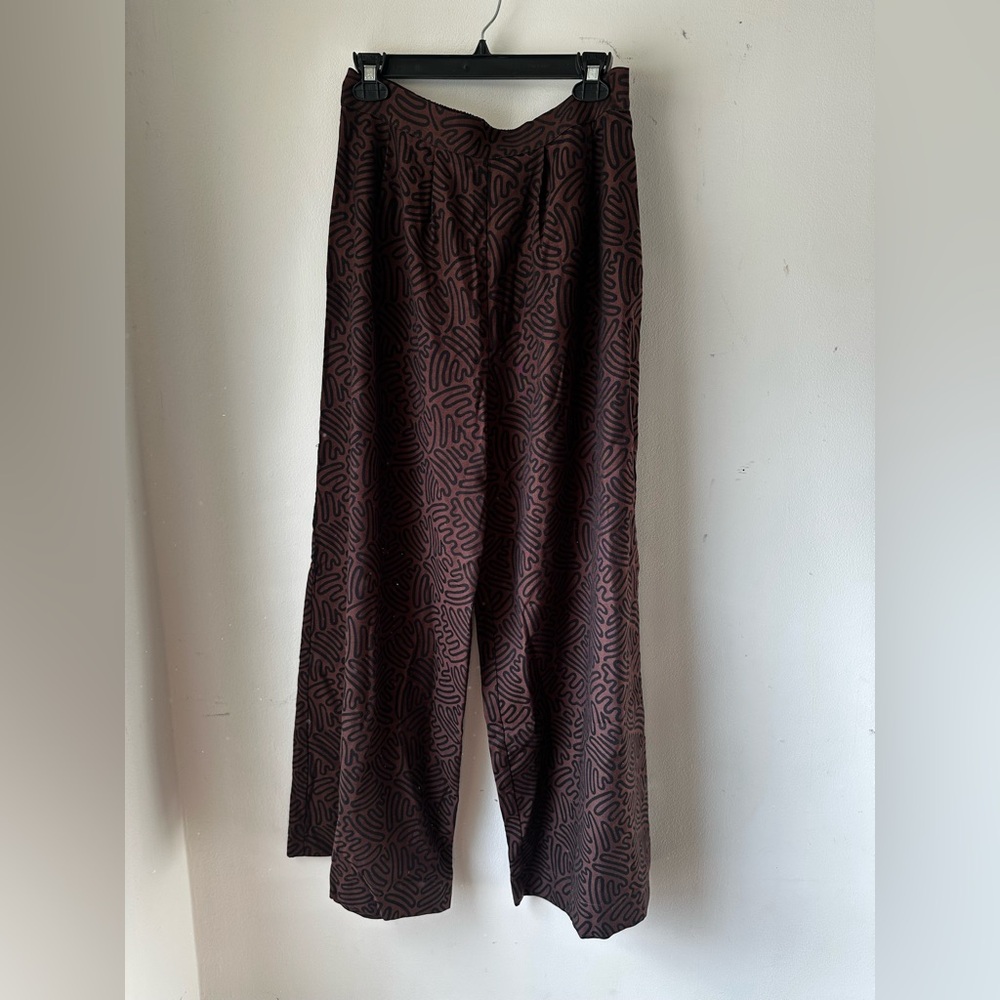 Maxine pant side zip and button rope jacquard